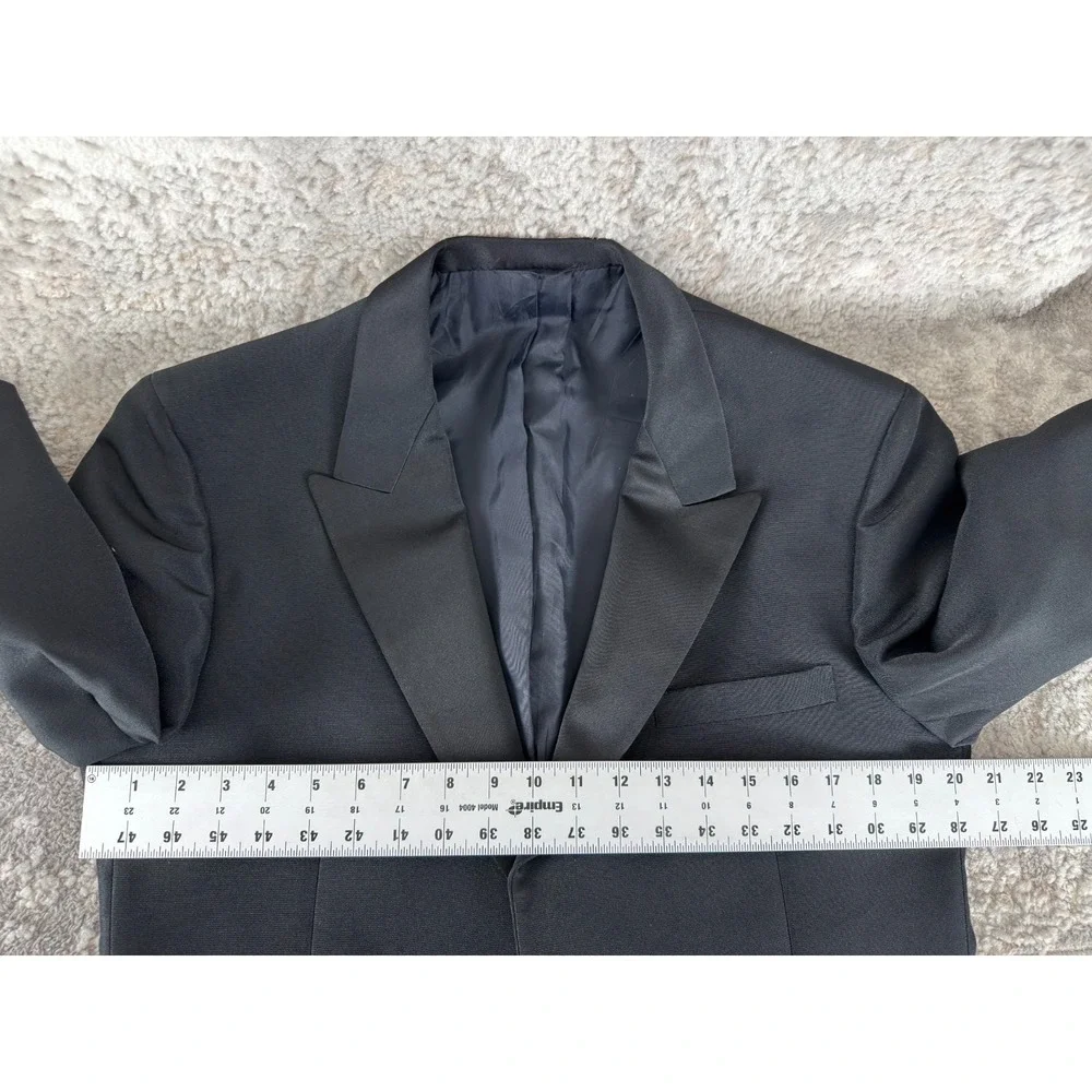 Zaccariellos Size‎ 40R Minimalist Career Blazer Jacket Black Button Notched
